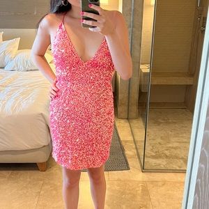 Pink sequin Aleta dress only worn once!